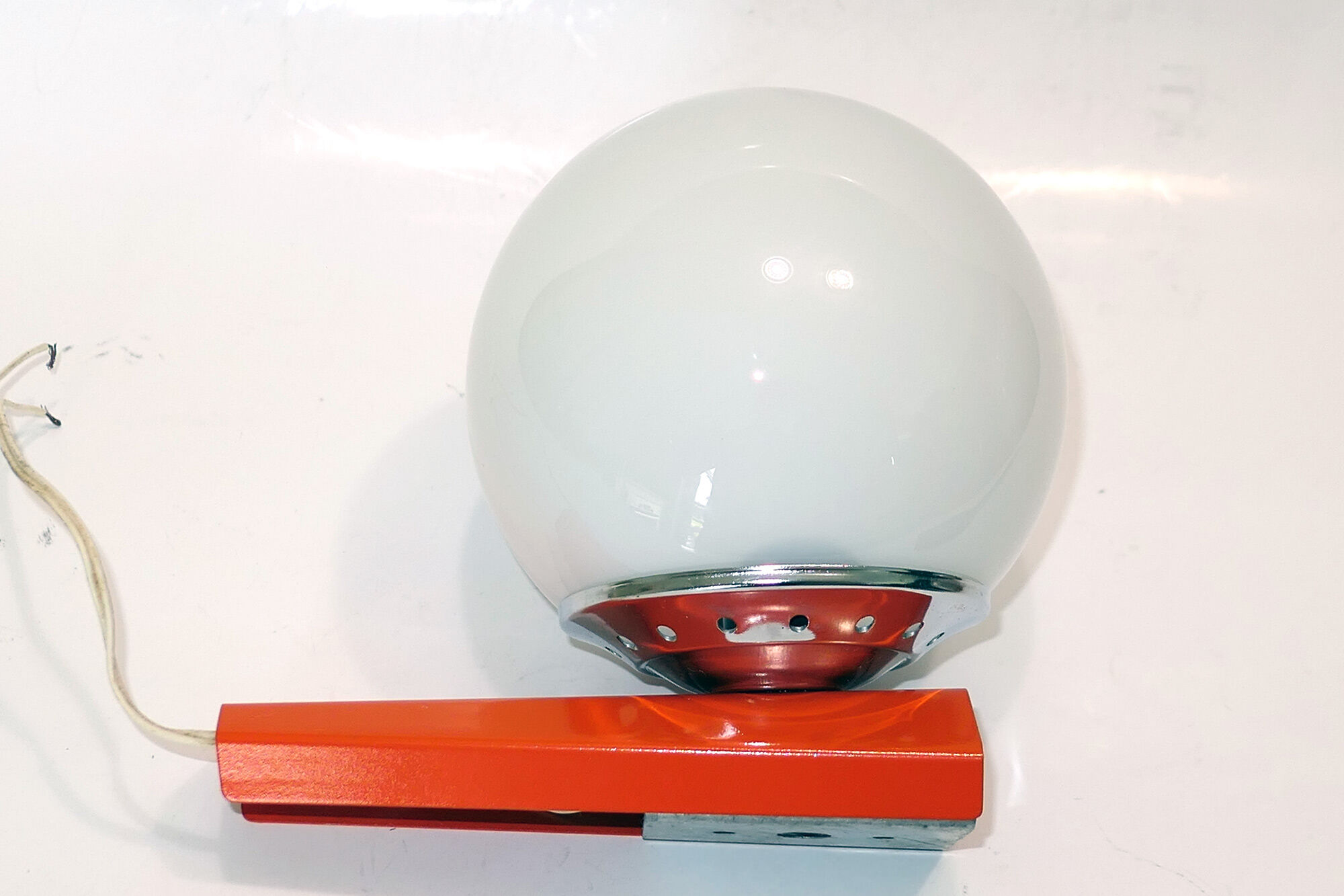 Targetti Sankey wall lamp Italy metal Orange and glass globe