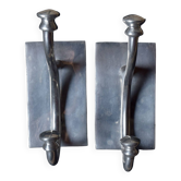 Paire de patères vintage en fonte d'aluminium