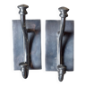 Pair of vintage cast aluminum coat hooks