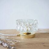 Table lamp with cut glass in the shape of a star.