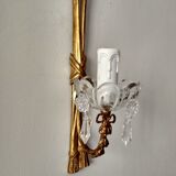 Wall lamp in gilded bronze and crystal louis XVI style
