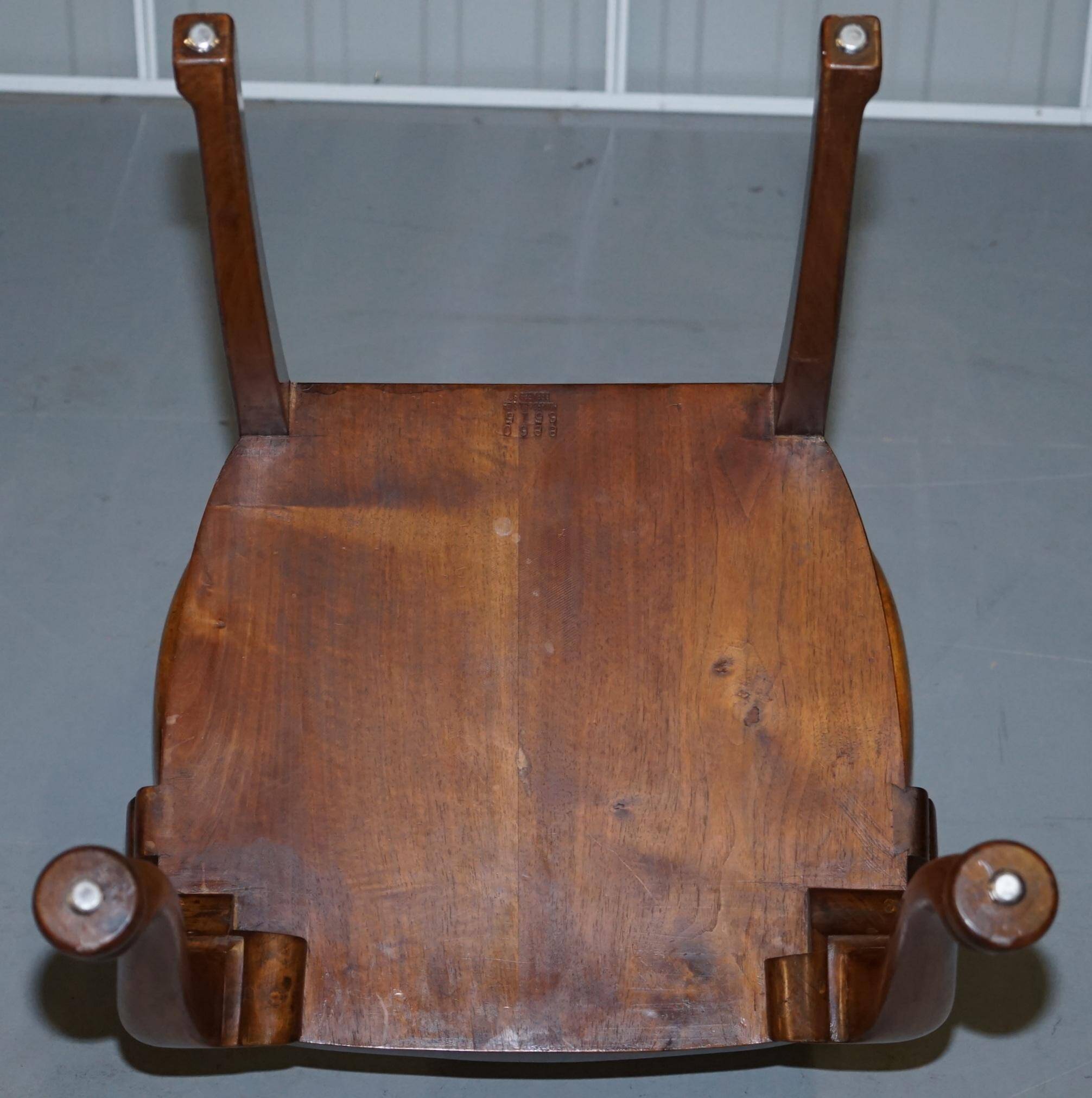 Victorian Howard & Son walnut office chair with stamp.