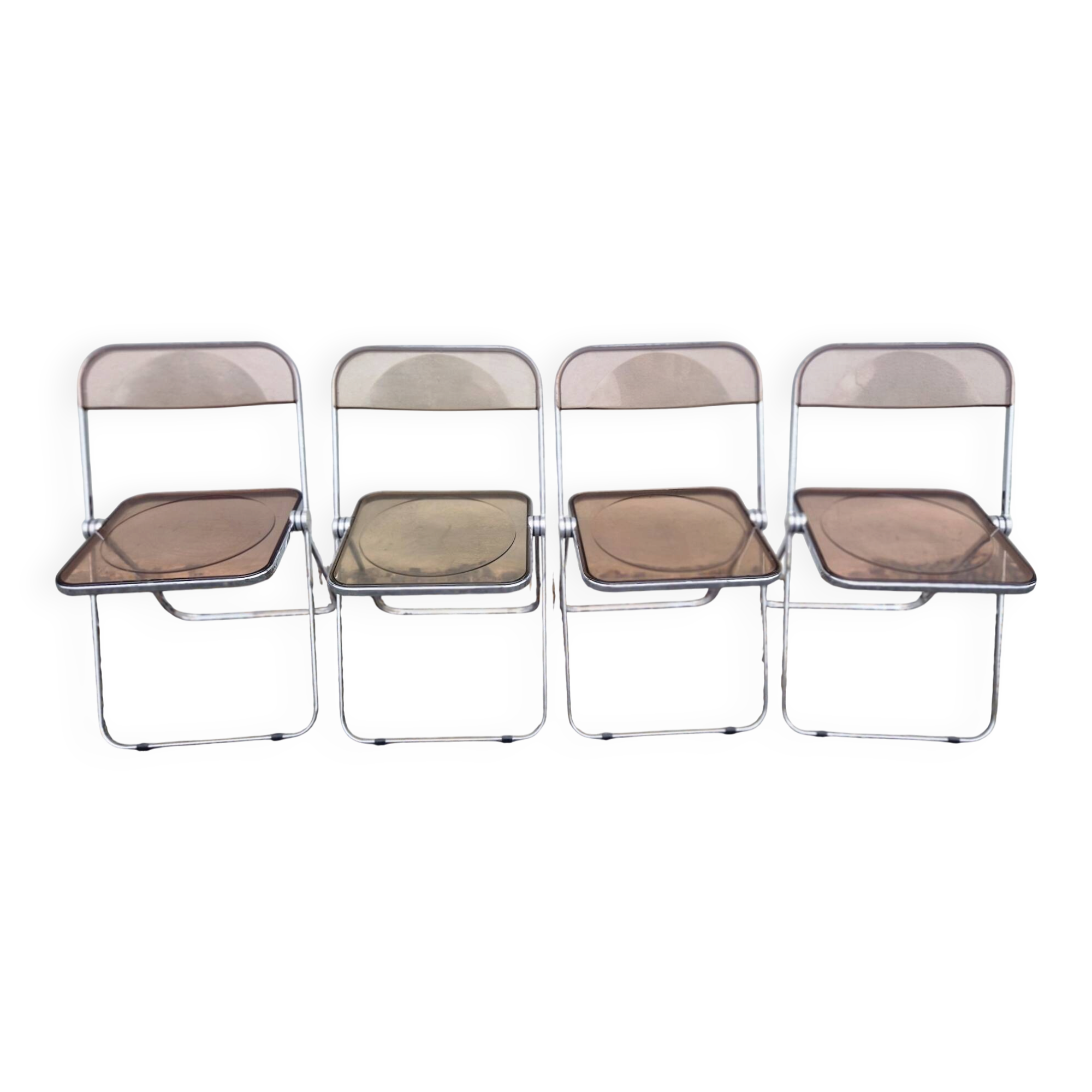 Set of 4 Plia chairs by Piretti for Castelli