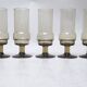 Six glasses of smoked glass 70s