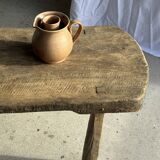 Vintage brutalist stoneware pink wine cooler pitcher H19