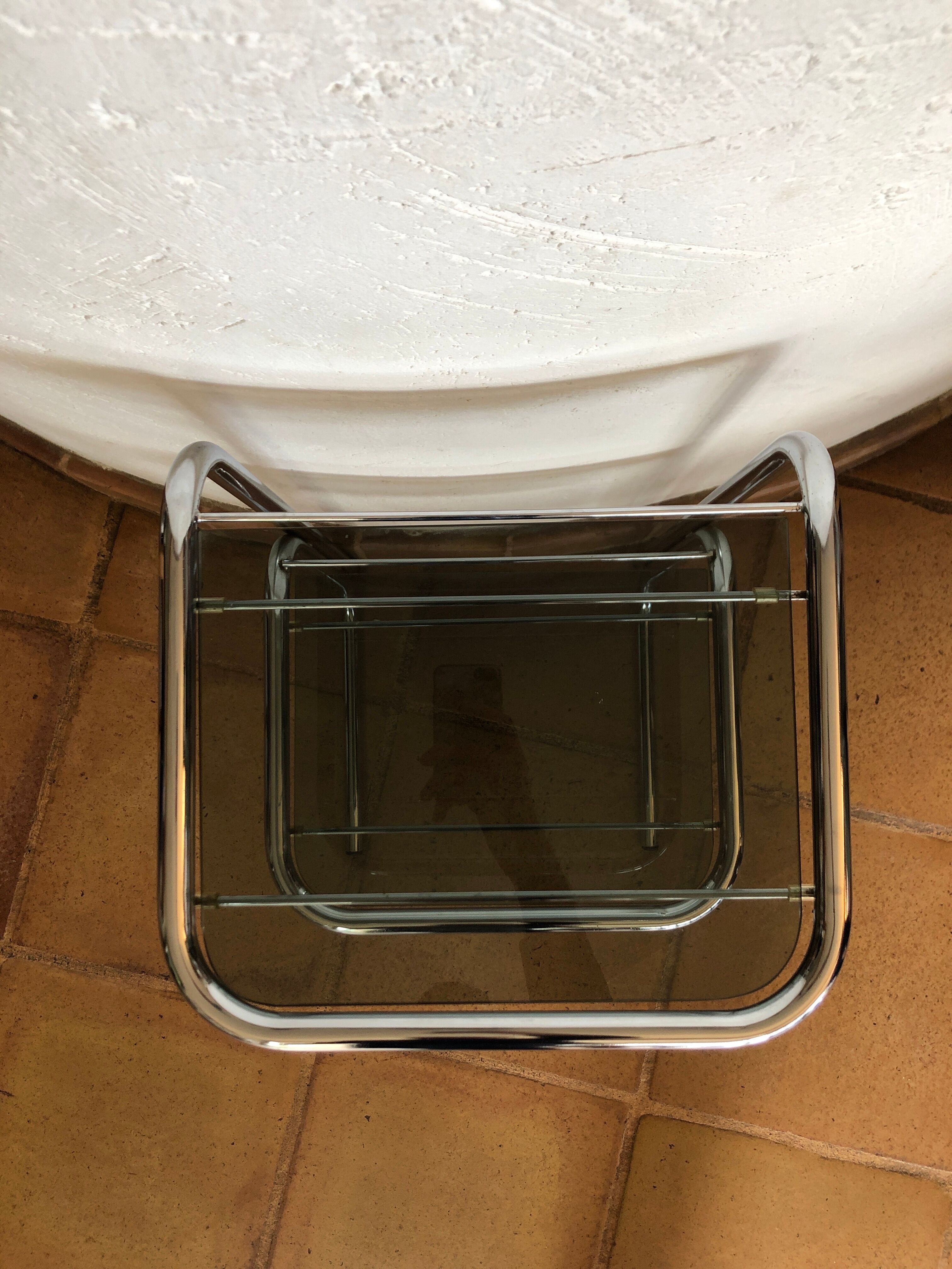 Vintage sofa tip smoked glass 70 years