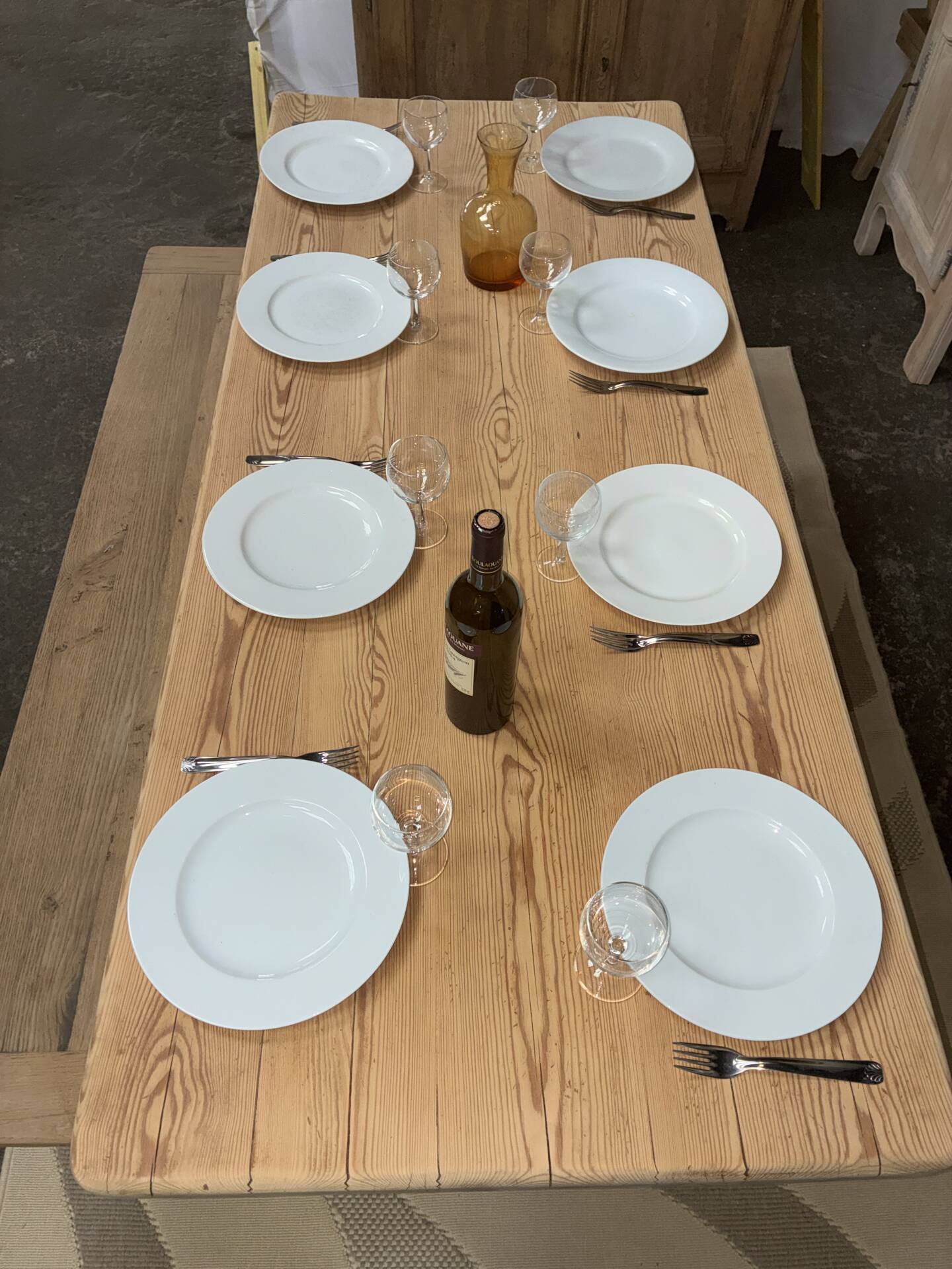 Table de ferme en pin massif