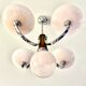 Art Deco lustre with pink glass, wood, and chrome from the 1930s.
