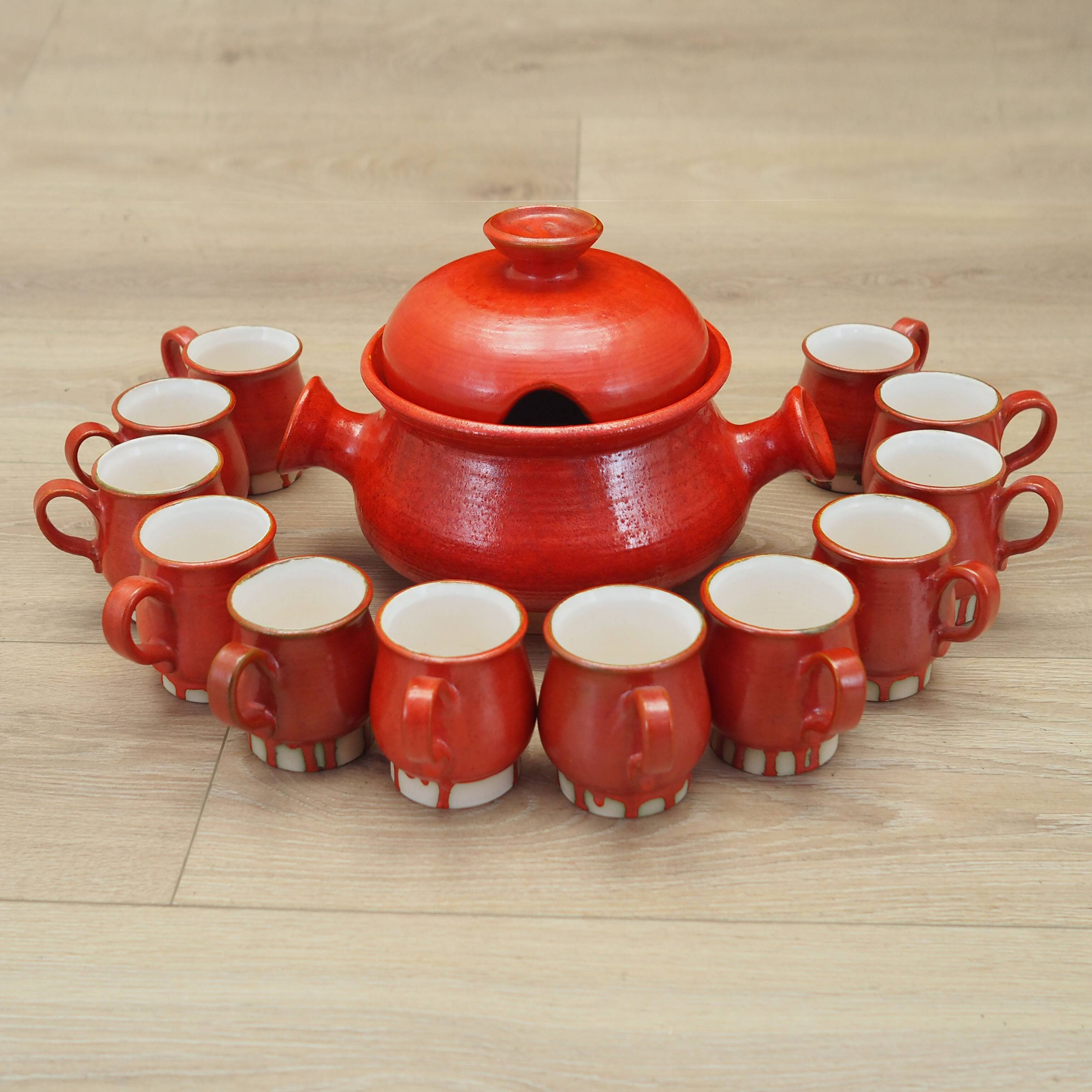 Ceramic punch set, Danish design, 1960s, production: Denmark