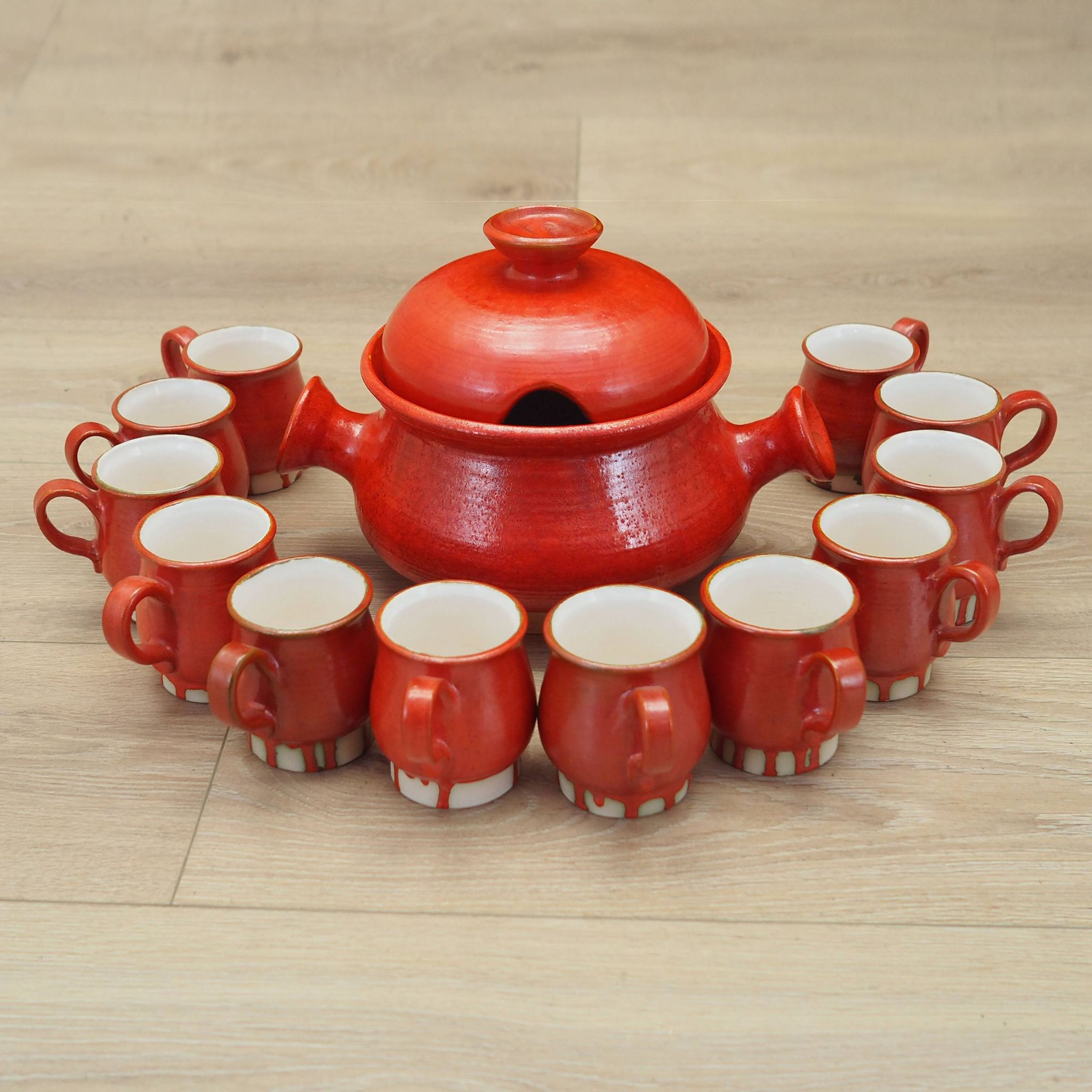 Ceramic punch set, Danish design, 1960s, production: Denmark