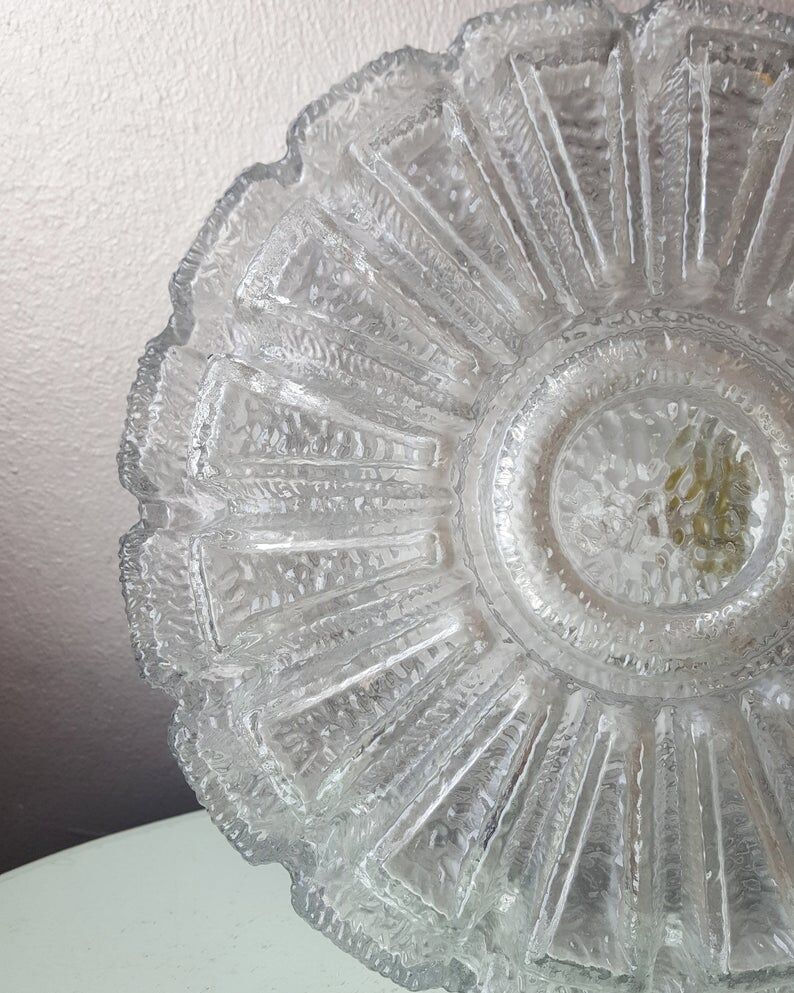 Vintage glass ceiling light from the 1960s