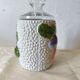 Old storage jar/sweet jar in majolica - vegetable decoration