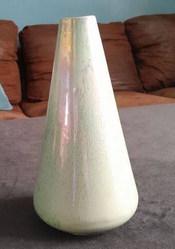 Rambervillers iridescent enameled stoneware vase (Vosges)
