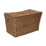 Coffre en osier tressé vintage