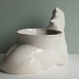 Cache-pot en céramique émaillée blanche, 1950