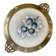 Art Nouveau plate in earthenware with a brass frame