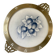 Art Nouveau plate in earthenware with a brass frame