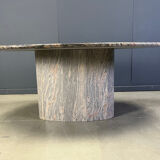 Vintage oval granite dining table, 1970s