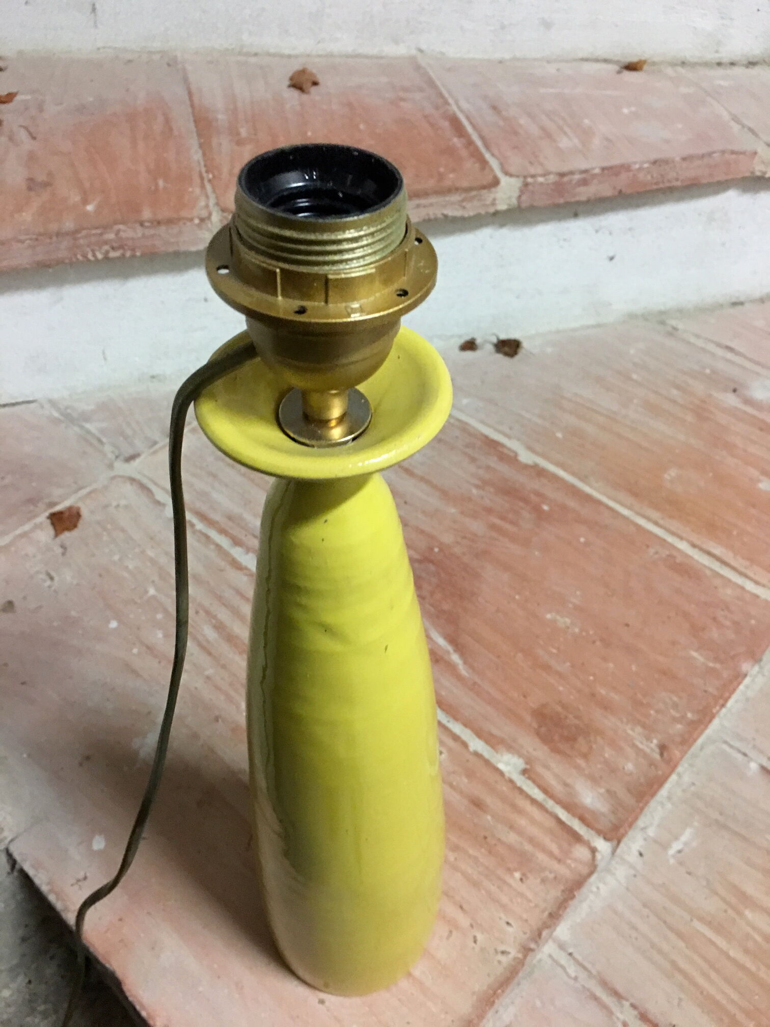 Yellow ceramic lamps pair