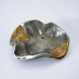 Brutalist tray by Art3, in brass, Spain 1980s