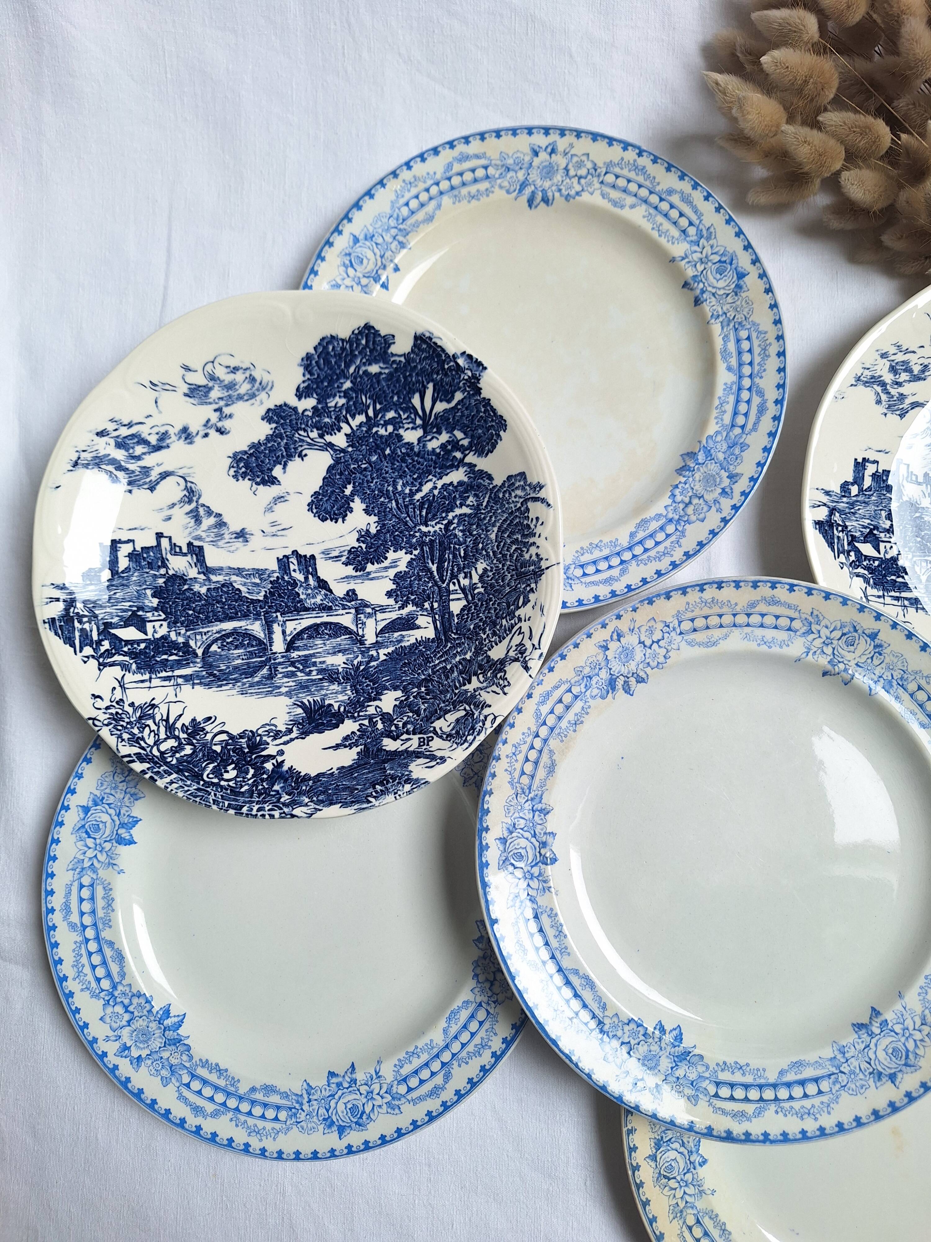 Vintage blue dinner plates