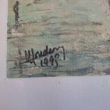 Painting signed on paper framed under glass
