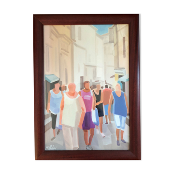 Lithograph: animated street by JP Milleliri