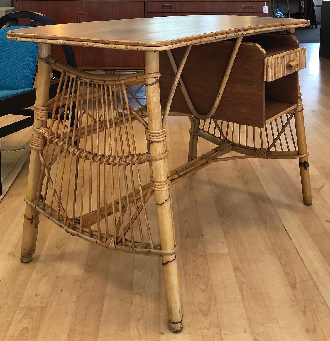 1960s Rattan Desk