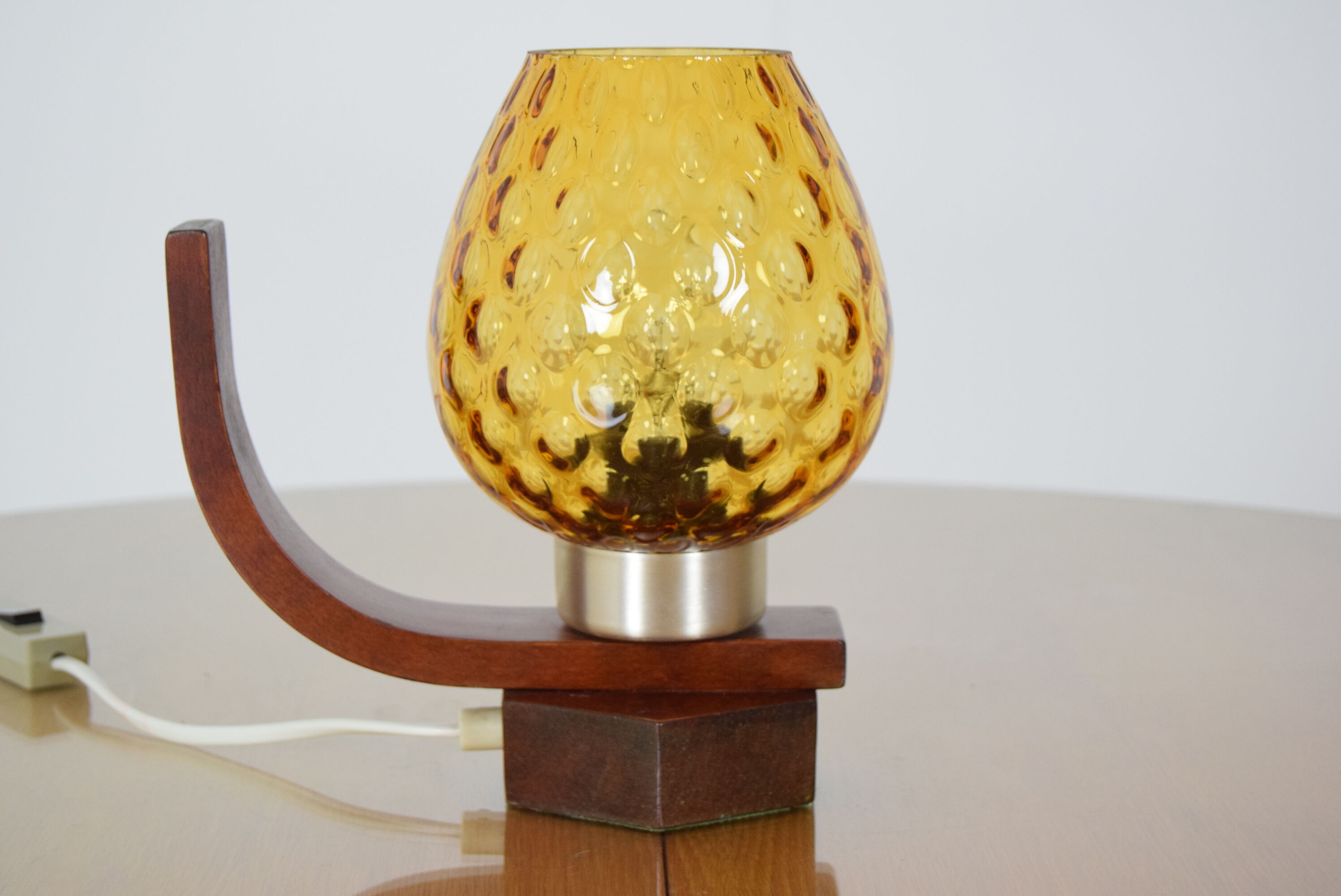Mid-century Wood Table lamp/ Drevo Humpolec,1960‘s.