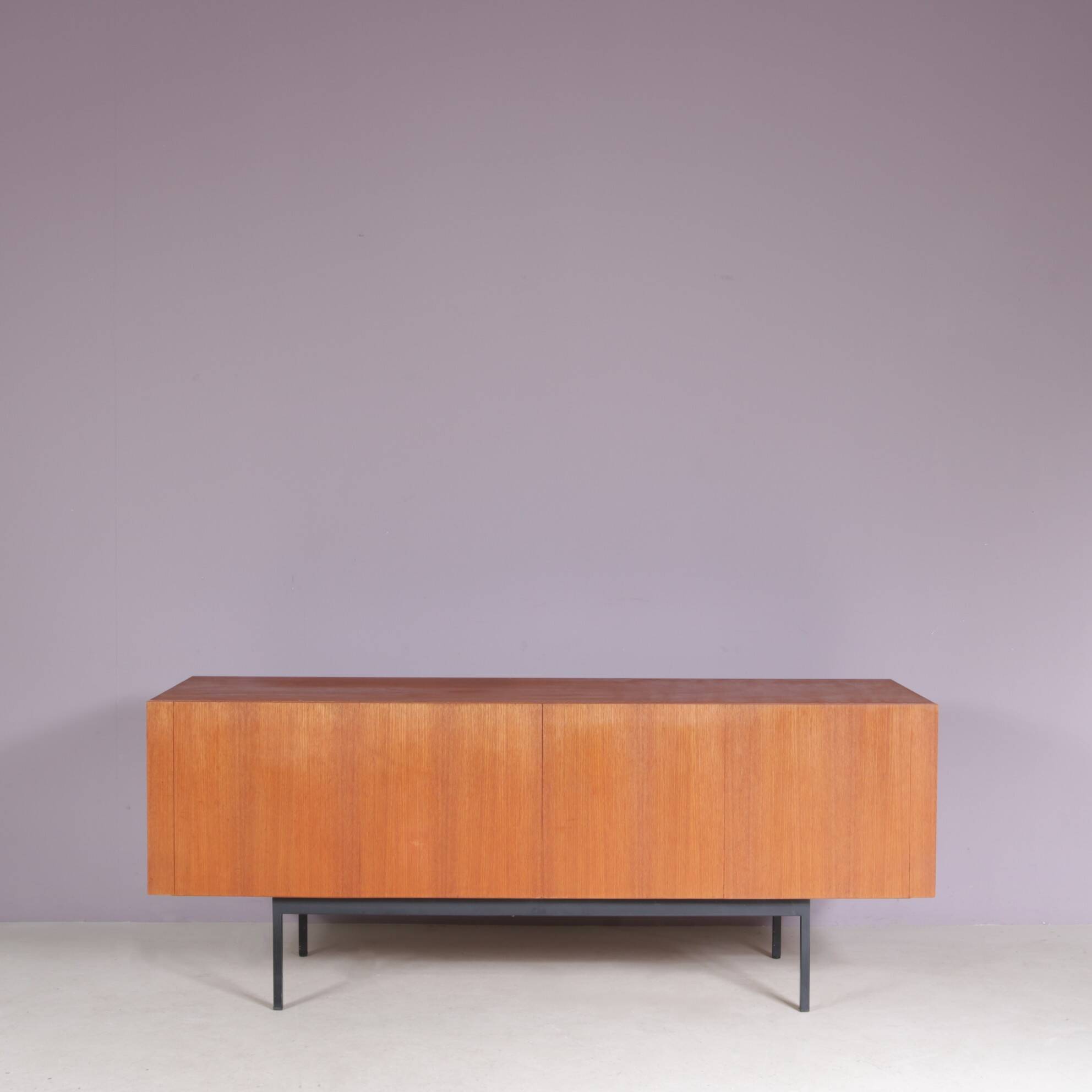 1950s Teak sideboard on black metal base model: B20 by Dieter Wäckerling f