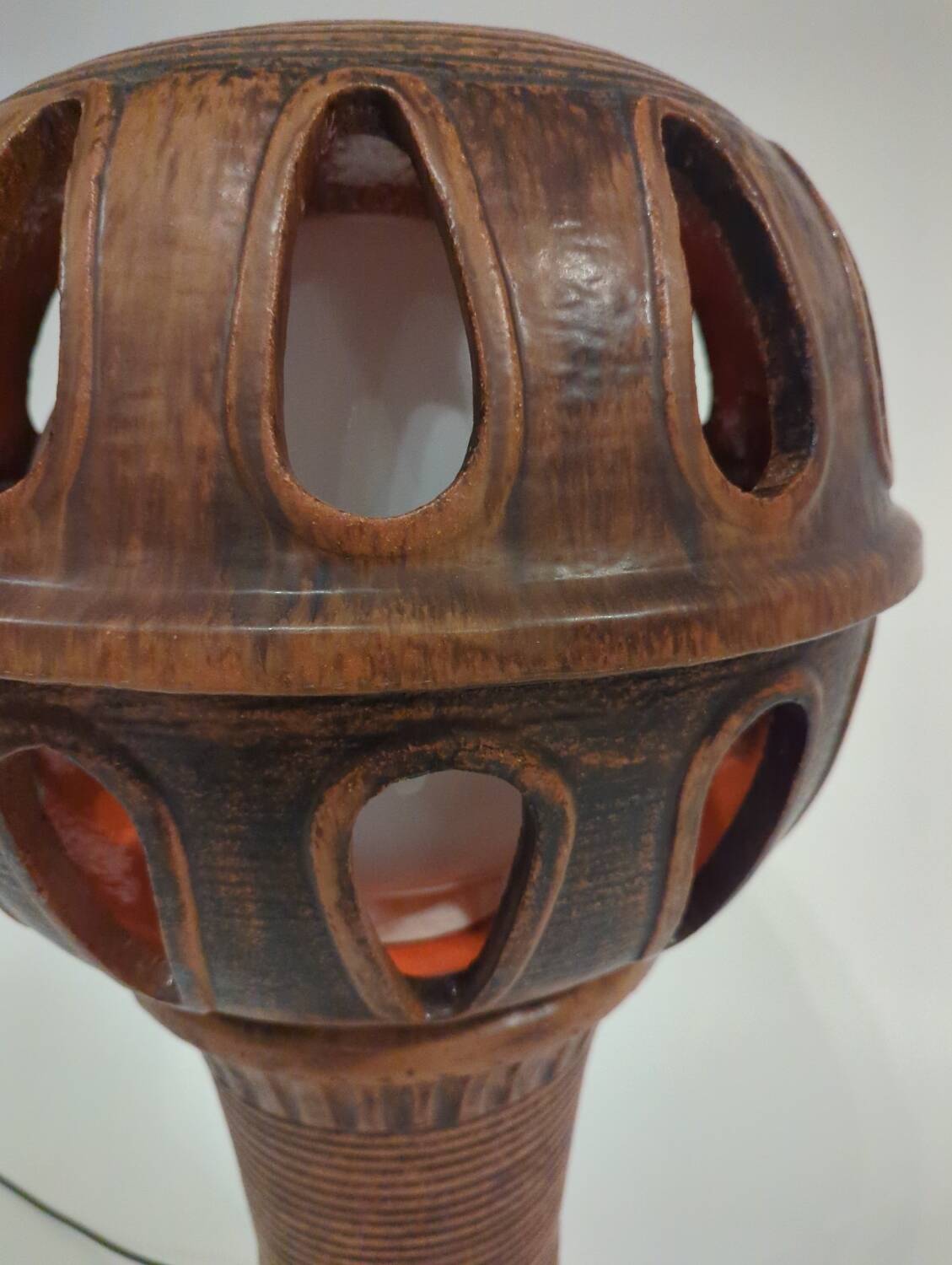 Large brutalist vintage ceramic floorlight
