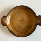 Country dish in glazed terracotta folk art early 20th