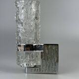 1960s/70s Wall Lamp in Glass & Chrome, Brutalist German Design