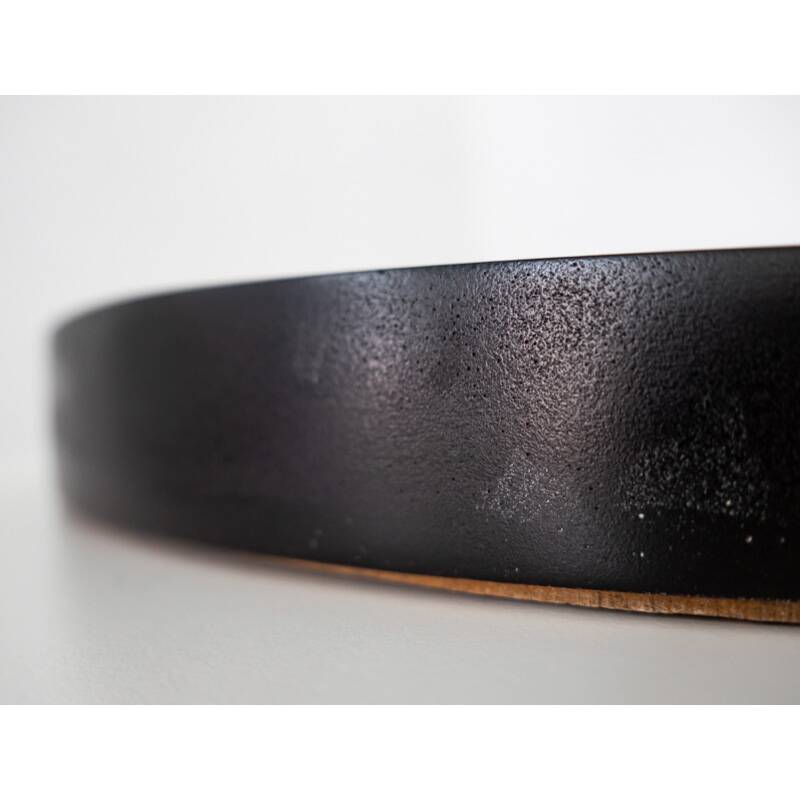 Round smoked glass wall mirror, Italy 1970s