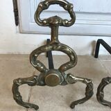 Pair of patinated brass channels