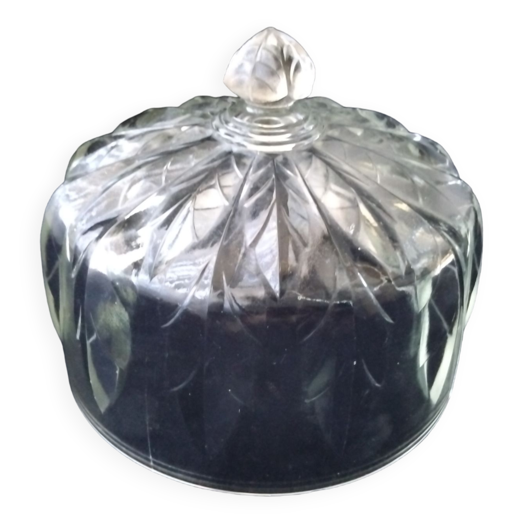 Assiette De Service En Verre Pressé Pour Cloche à Fromage - Occasion En Très Bon état, Transparente, Marque Générique - Parfaite Pour Les Apéros Et Présentations élégantes