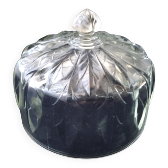 Molded pressed glass cheese cover