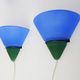 Pair of vintage Vandeheg Lotus blue and green wall sconces. 1980s