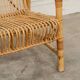 Vintage bamboo and rattan bench from the 1970s.
