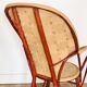 Vintage chestnut armchair and burlap
