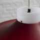 Danish red metal and opal plastic pendant lamp, 1960s
