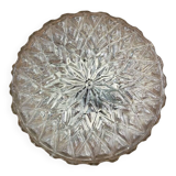 Brutalist ceiling light in pressed glass, Poland 1970.