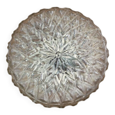 Brutalist ceiling light in pressed glass, Poland 1970.