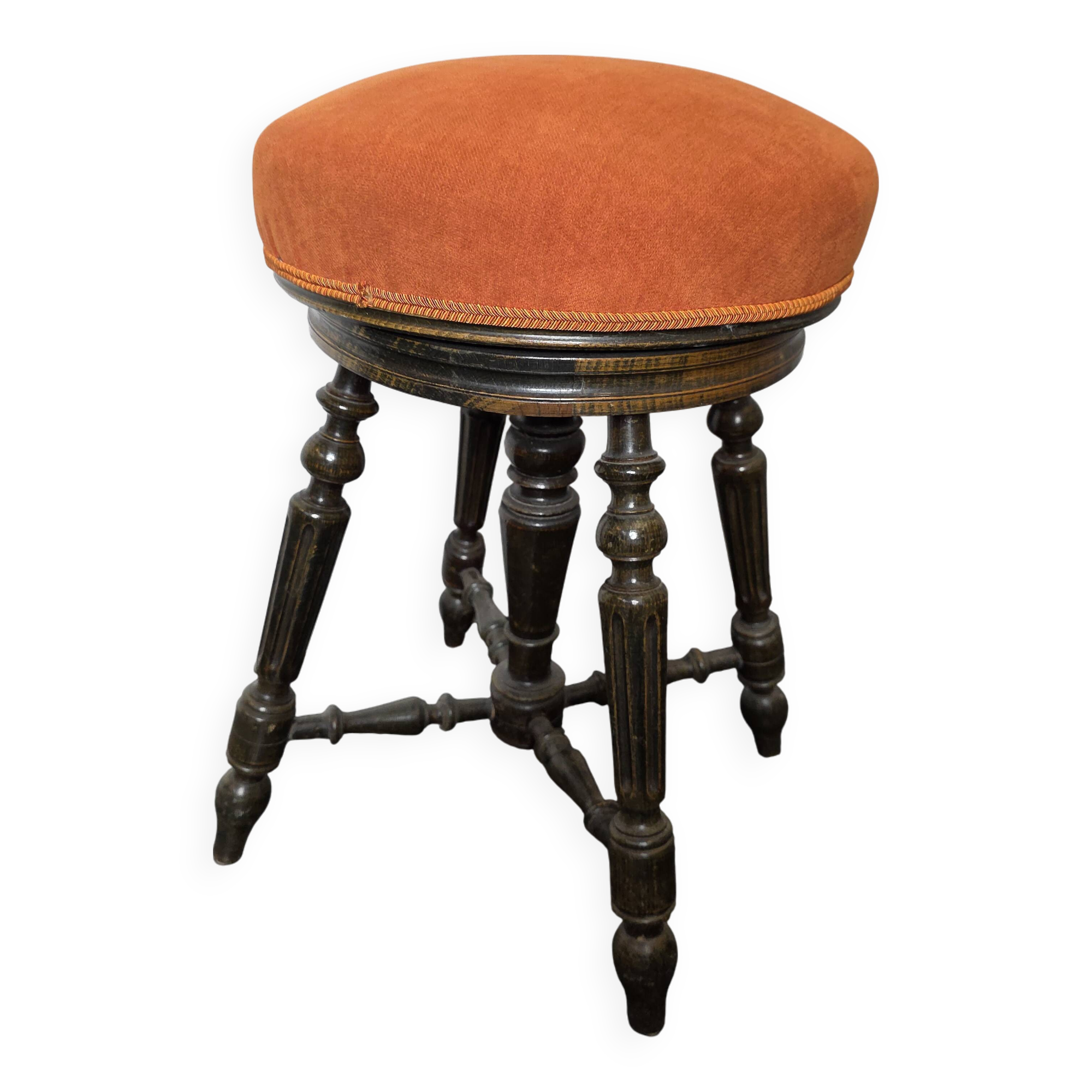 Antique adjustable piano stool