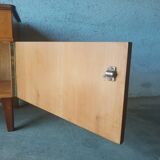 Vintage 70s light wood bedside table