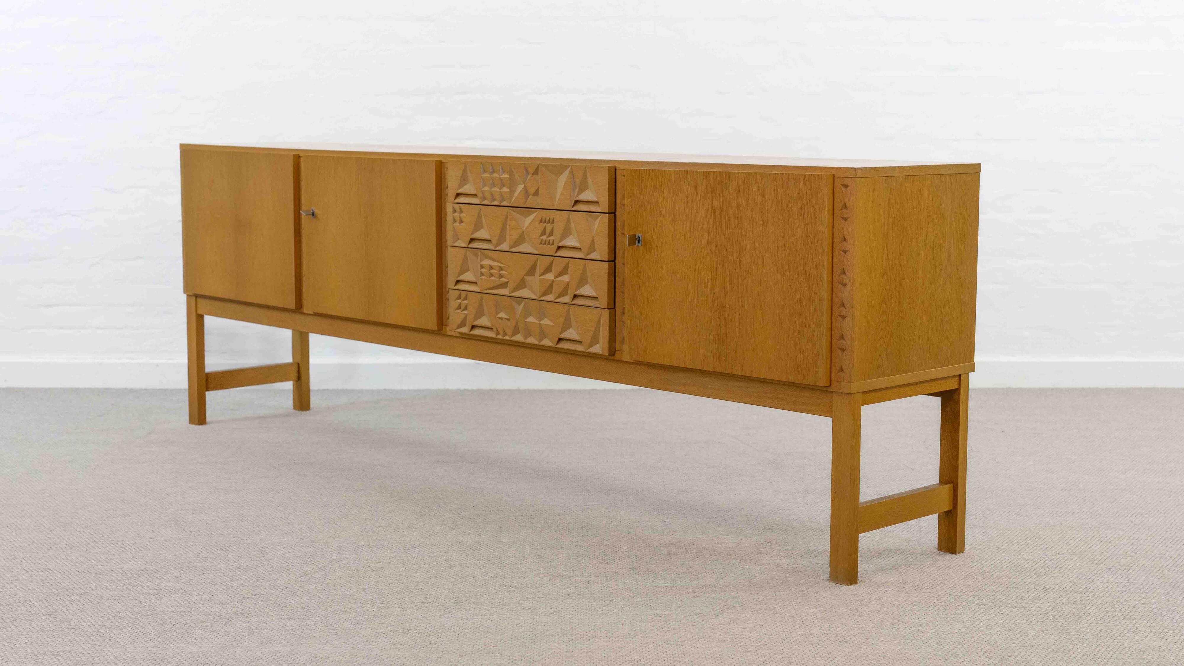 Mid-century brutalist oak sideboard