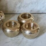 Three brass candlesticks