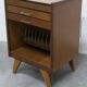 Unique 1960s bedside table with 15 complete games, compass legs, 1960s