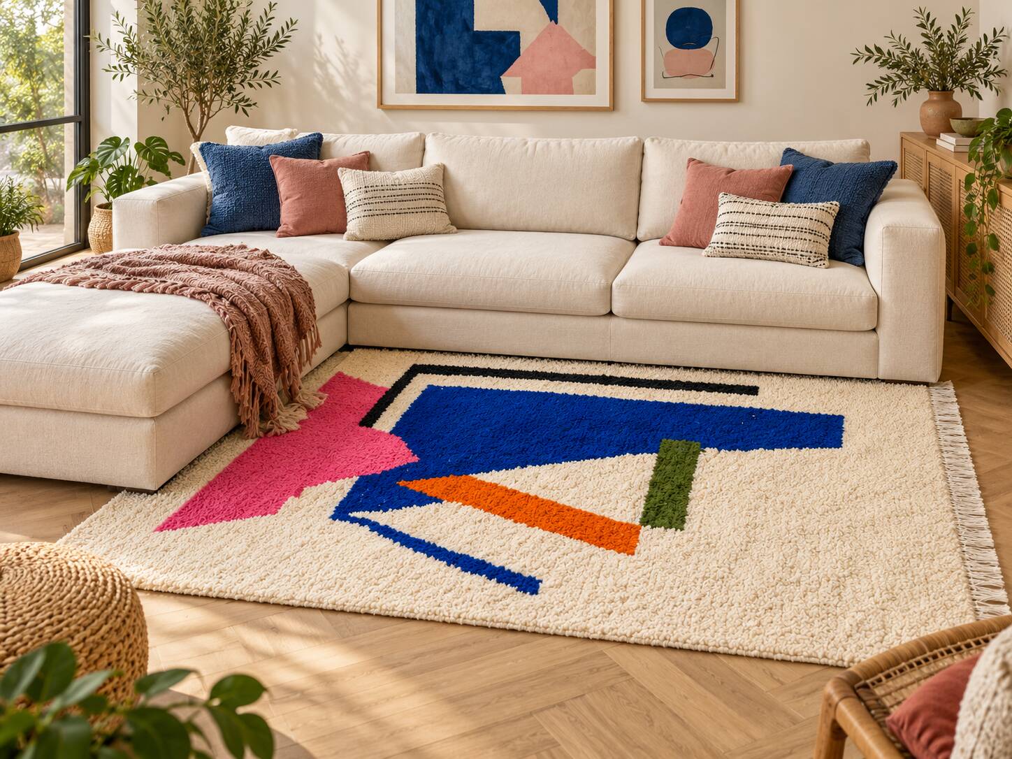 Handmade Berber rug from Morocco – Artisan piece – 164 × 253 cm