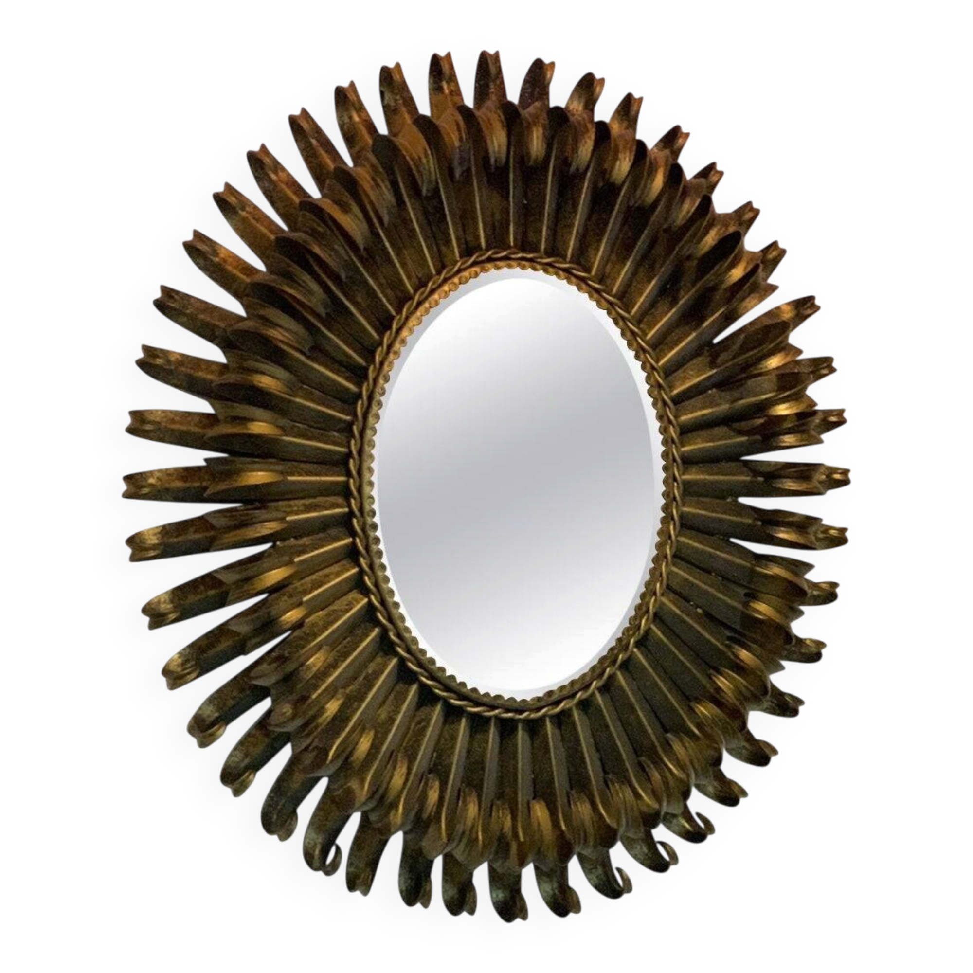 Golden iron star-shaped mirror, mid-1900s.